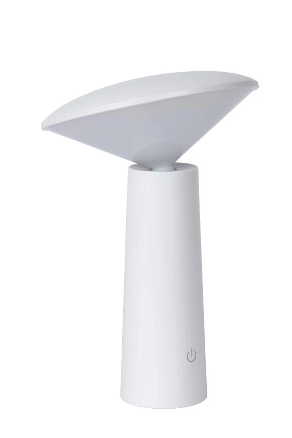 Lucide JIVE - Lámpara de mesa Recargable Dentro/Fuera - Batería/acumulador - Ø 13,7 cm - LED Regul. - CCT - 1x3W 2800K/6500K - IP44 - Blanco - apagado